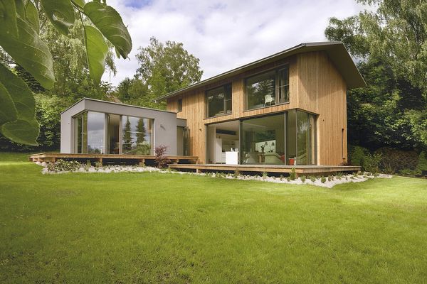 Holz Lehm Haus Eisner Mit Anbau Auf Betonpfale Mit Holzdecke Kinskofer Holzhaus Holzbauwelt