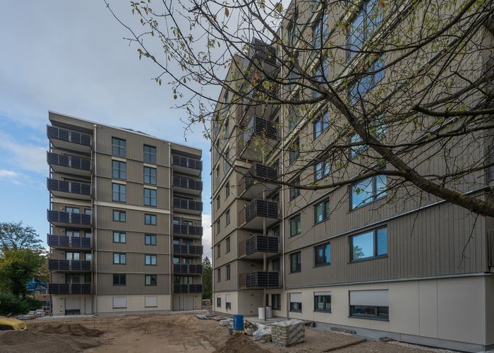 Aufstockung und serielle Fassadensanierung – Allacher Straße München, B&O Bau