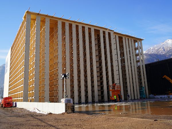 Hochregallager in Holzbauweise