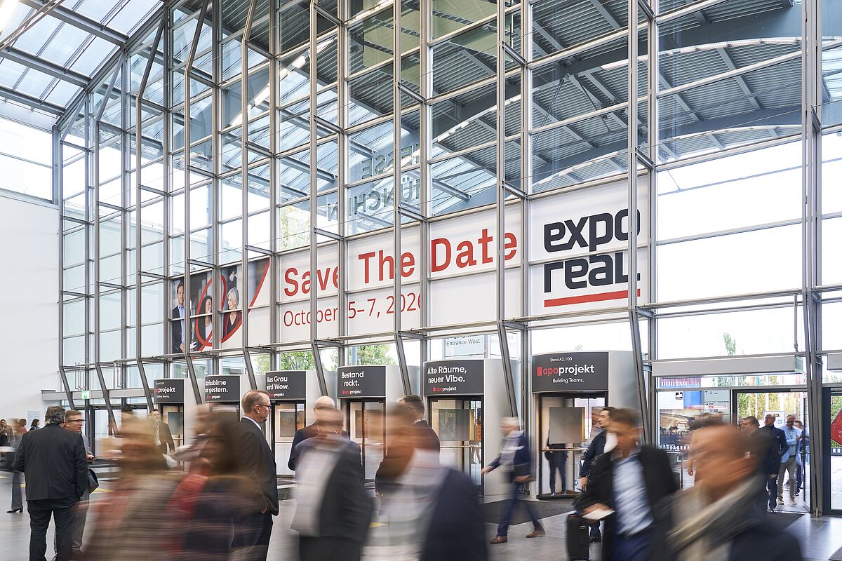 Die EXPO REAL ist Europas größte Fachmesse für Immobilien, Investitionen und Infrastruktur. Foto: Messe München