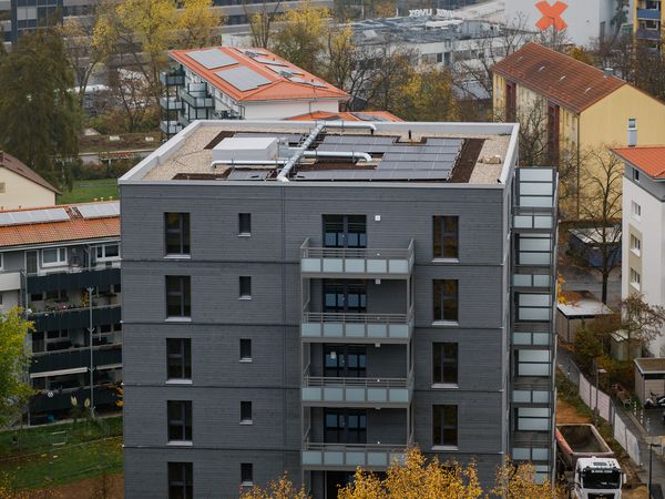  Achtgeschossiger Mietwohnungsbau in Holzhybrid-Bauweise