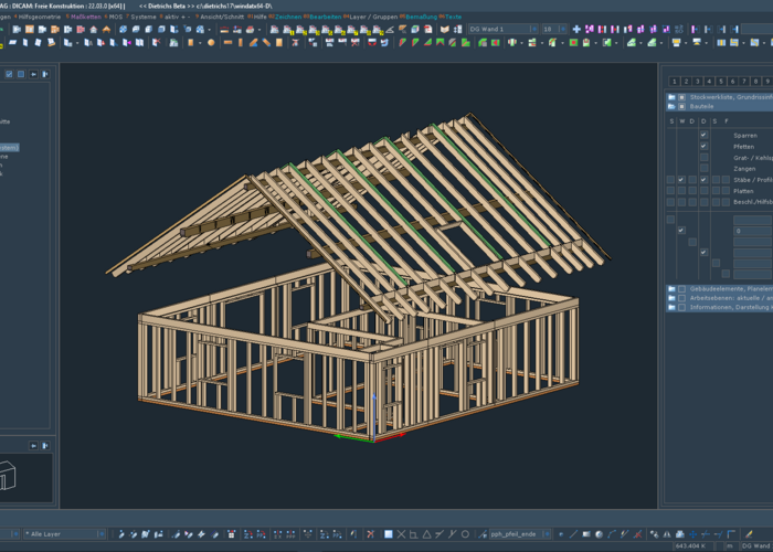 Darstellung Palettendialog, Dietrich’s Holzbau CAD/CAM Software, Dietrich's Technology, 