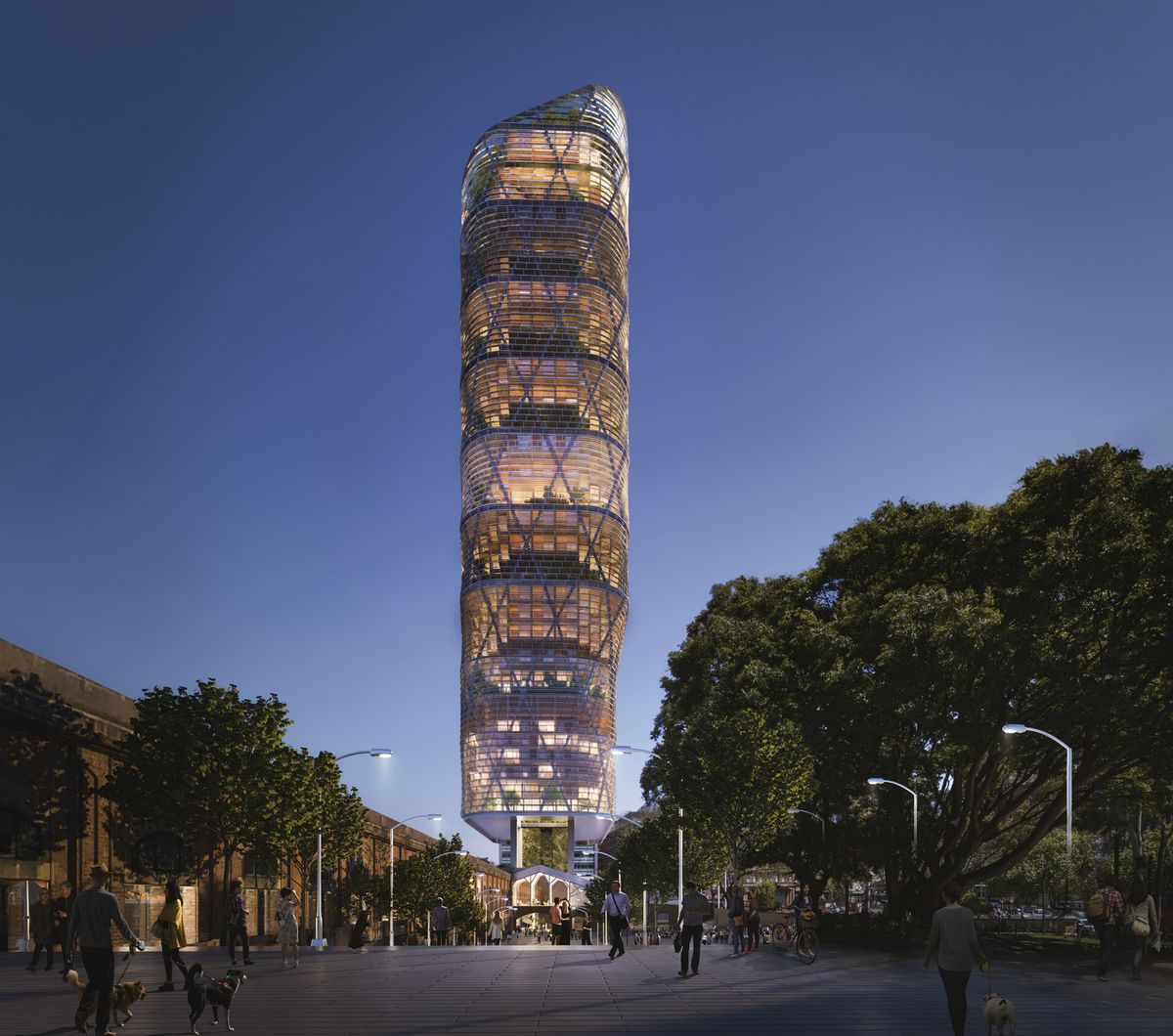 Atlassian Headquarter Sydney, Holzhybrid-Hochhaus 180 m. Foto: shoparc.com