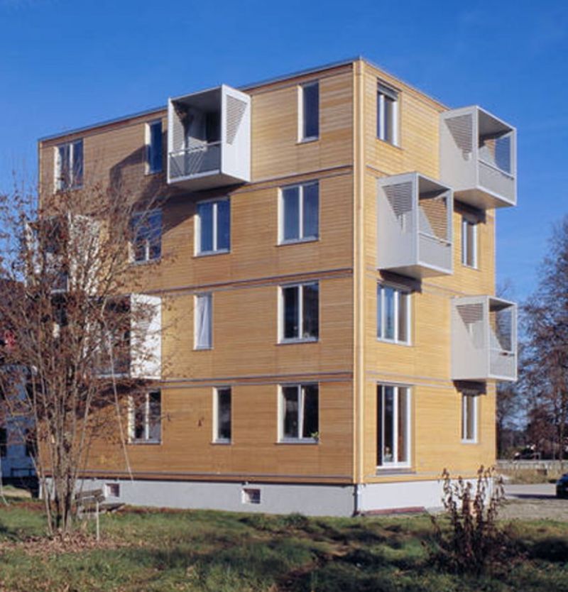 Holzhochhaus H4 Viergeschossiges Holzhaus Huber & Sohn