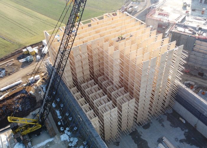 Hochregallager in Holzbauweise, Kaufmann Bausysteme